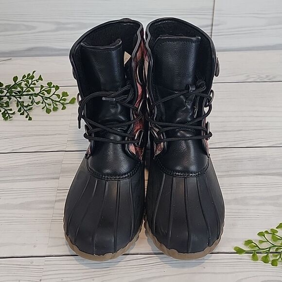 Baretraps Fahn Plaid Black Women's Boots Sherpa Lined Size 8M - Picture 2 of 9